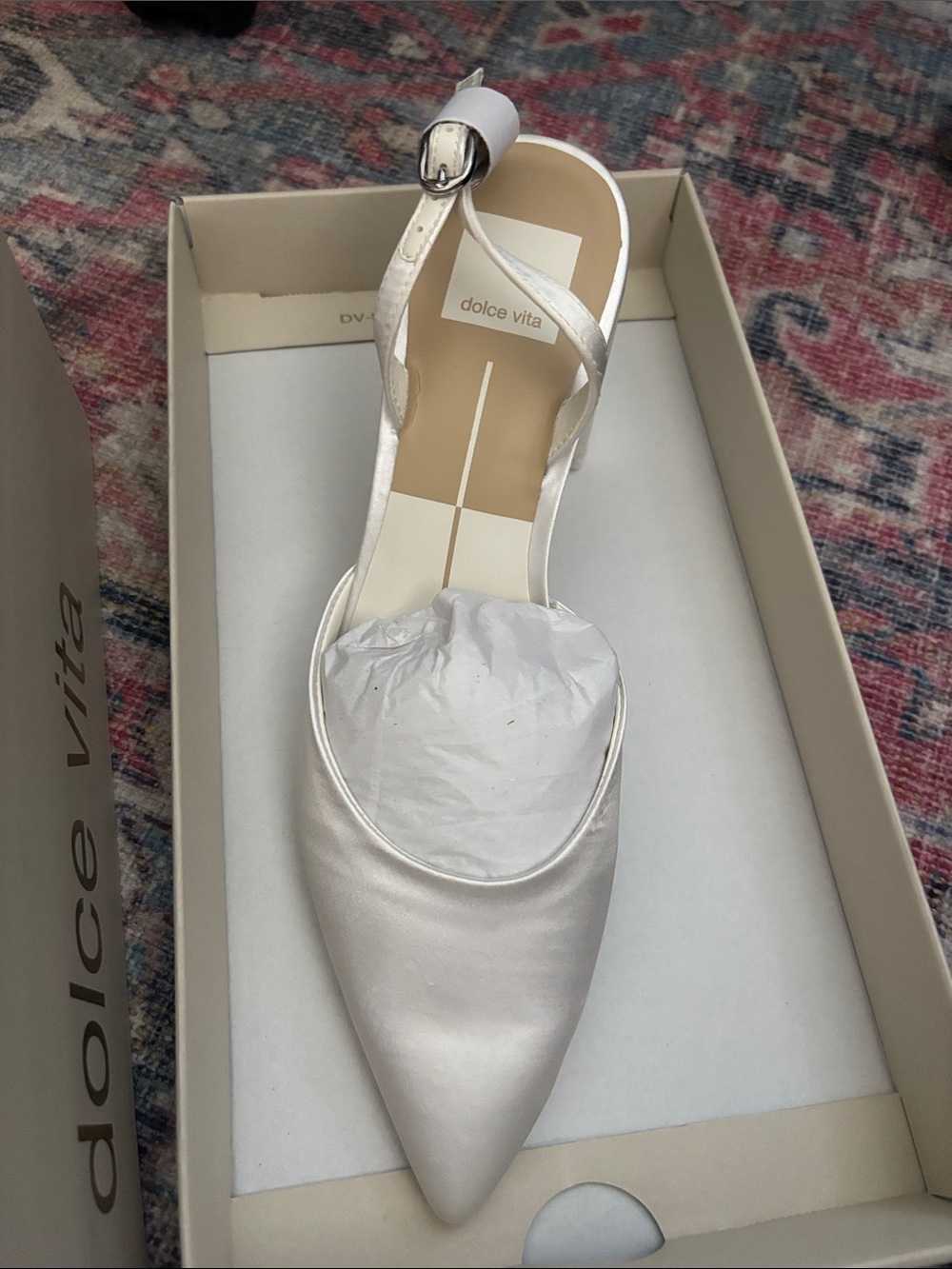 Dolce Vita White Satin Pointed Toe Heels